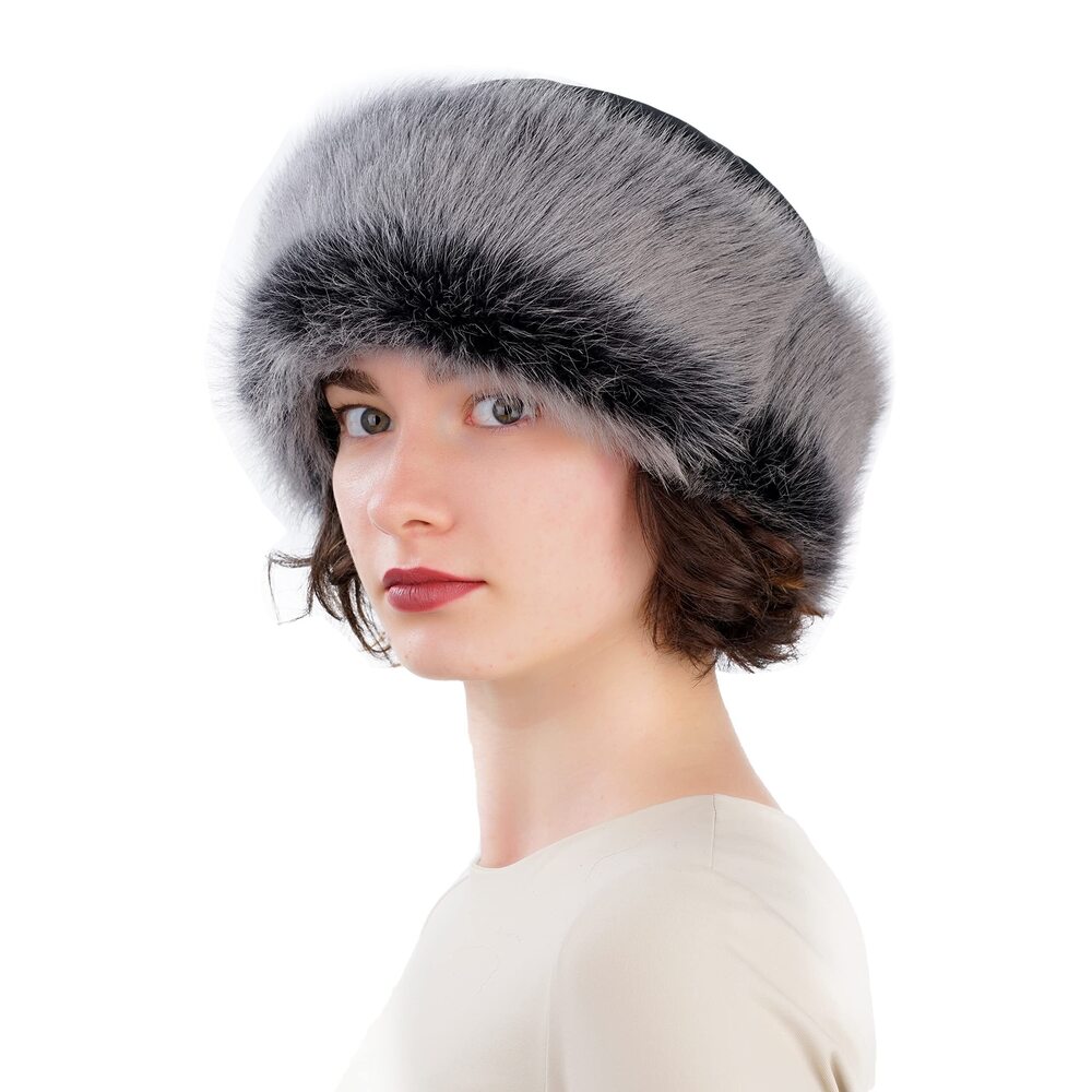 5701 Mumcu's Leather Shearling Sheepskin Fur Lined Winter Beanie Bucket Hat